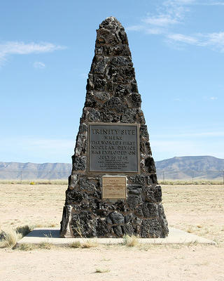 A memorial marker at the Trinit test site A memorial marker at the Trinit test site