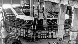 A calutron "racetrack" at the Y-12 plant used strips of silver as part of the uranium refining process A calutron "racetrack" at the Y-12 plant used strips of silver as part of the uranium refining process