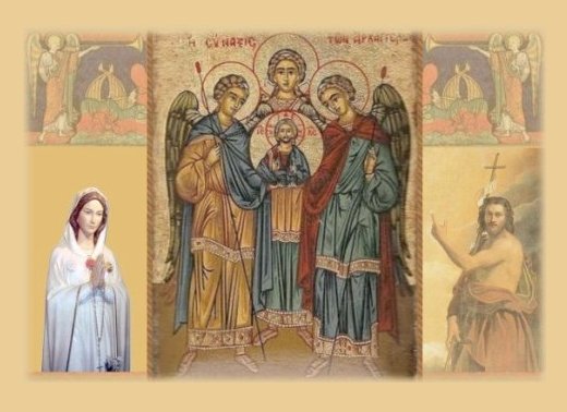 Image: Jesus our Lord, The Three Archangels, The Virgin Mary and St. John the Baptist